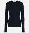 Dorothee Schumacher Essential Ease Wool And Silk-blend Sweater In Blue