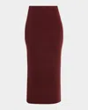 Dorothee Schumacher Essential Ease Wool-silk Knit Midi Skirt In Red