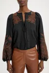 Dorothee Schumacher Exquisite Luxery Blouse In Pure Black In Multi
