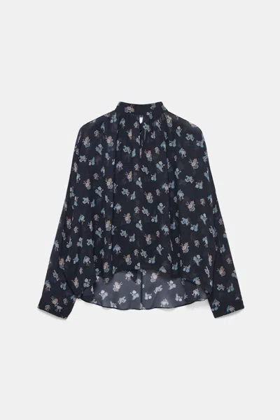 Dorothee Schumacher Extra Boxy, Printed Georgette Blouse In Black