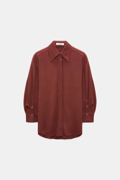 Dorothee Schumacher Extra Fine Merino Shirt In Brown