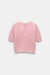 Dorothee Schumacher Extra Soft Cashmere Crop Sleeve Sweater