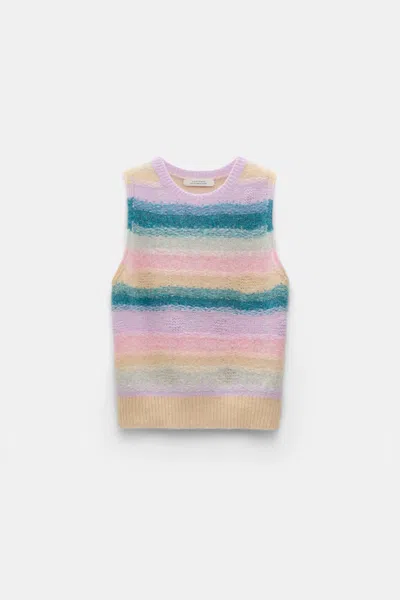 Dorothee Schumacher Extra Soft Cashmere Stripe Shell In Pink