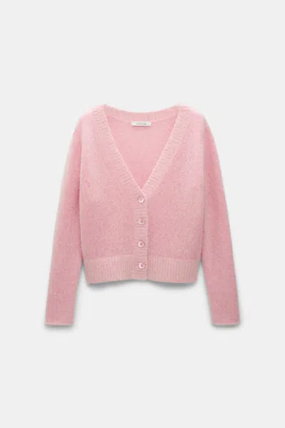 Dorothee Schumacher Extra Soft Cashmere V-neck Cardigan In Pink