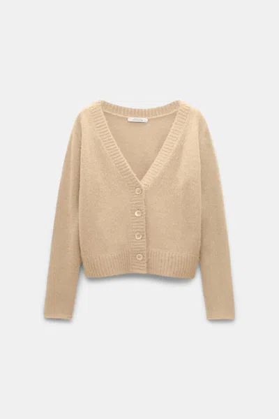 Dorothee Schumacher Extra Soft Cashmere V-neck Cardigan In Sand