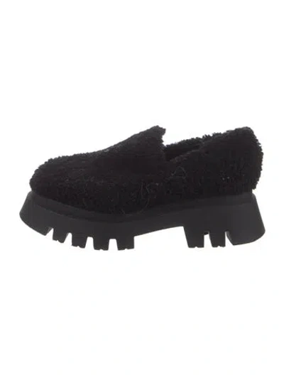 Pre-owned Dorothee Schumacher Faux Fur Oxfords In Black