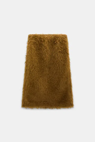 Dorothee Schumacher Faux Fur Skirt In Brown