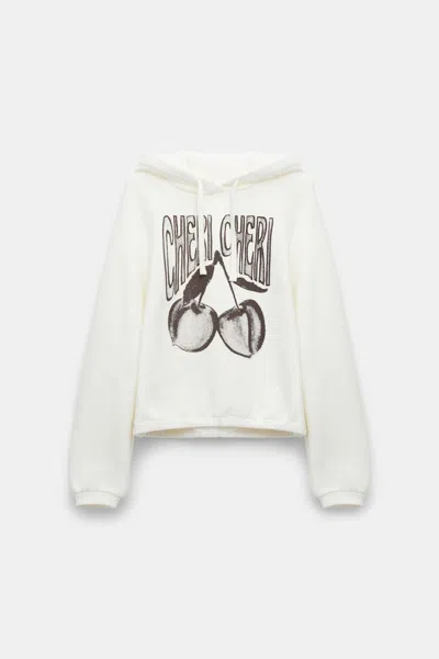 Dorothee Schumacher Felpa Hoodie With "cheri Cheri" Print In White