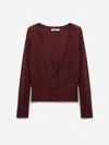 Dorothee Schumacher Virgin Merino-silk V-neck Cardigan In Burgundy