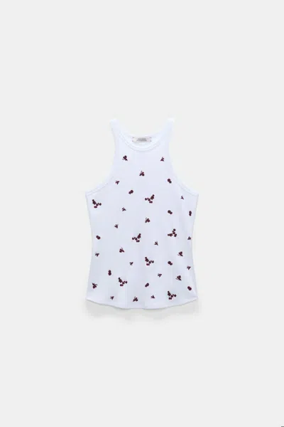 Dorothee Schumacher Fine Rib Cotton Tank Top In White