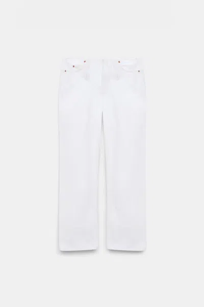 Dorothee Schumacher Fitted Capri Jeans With Frayed Waist In White