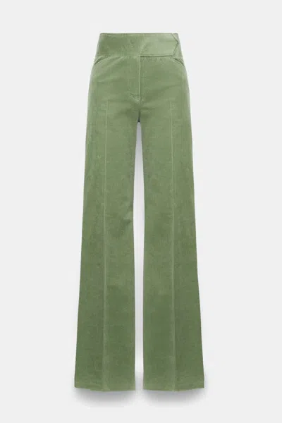 Dorothee Schumacher Flared Corduroy Pants In Green