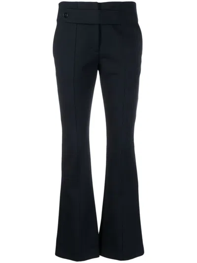 Dorothee Schumacher Flared-cut Button-detail Trousers In Blue