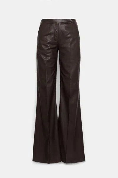 Dorothee Schumacher Flared Leather Pants In Brown
