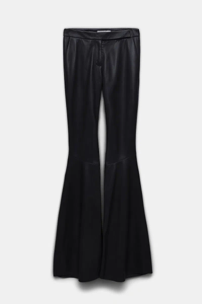 Dorothee Schumacher Flared Leg Leather Pants In Black