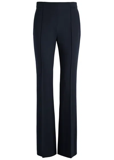 Dorothee Schumacher Flared-leg Stretch-jersey Trousers In Navy
