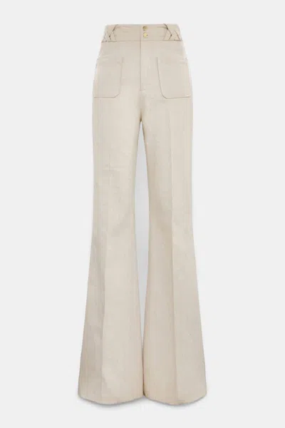 Dorothee Schumacher Flared Pants Aus Baumwolle Und Leinen In Neutral