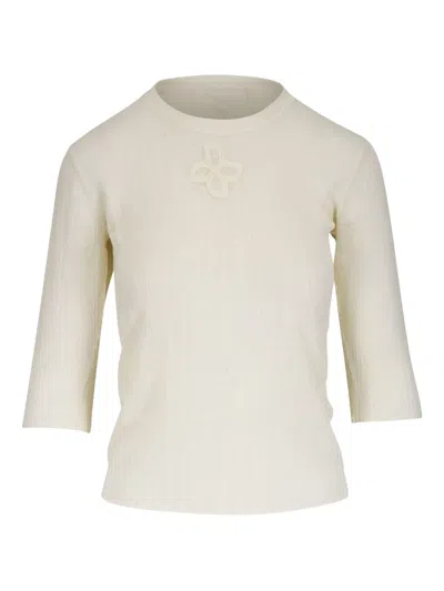 Dorothee Schumacher Floral-appliqué T-shirt In Neutrals