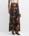 Shop Dorothee Schumacher Floral Ease Ii Printed Linen Maxi Skirt In 097 - Dark Mix