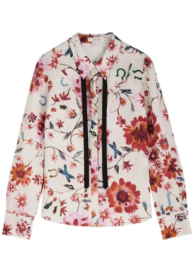 Dorothee Schumacher Floral Ease Printed Linen Shirt In White