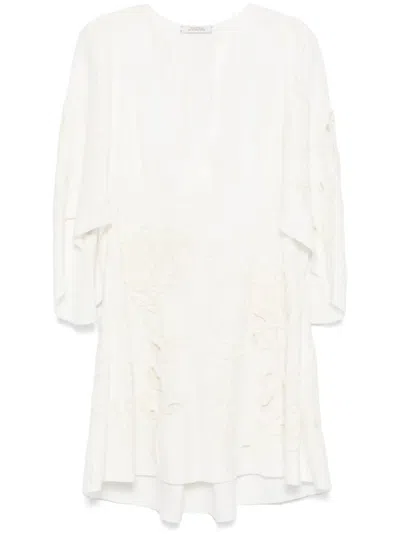Dorothee Schumacher Floral-embroidered Mini Dress In White