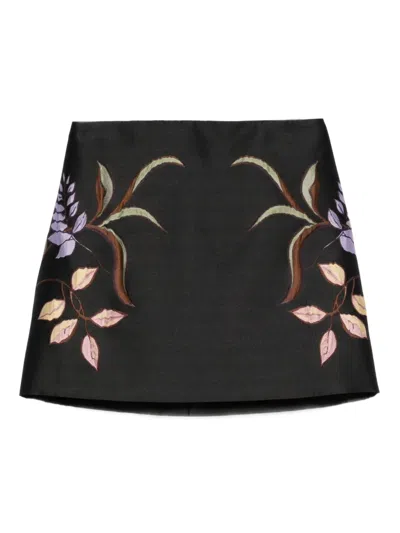 Dorothee Schumacher A-line Mini-skirt In Cloque Jacquard In Black