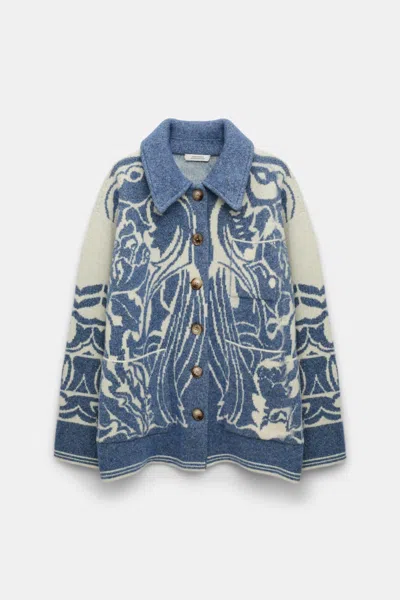 Dorothee Schumacher Floral Jacquard Jacket In Blue
