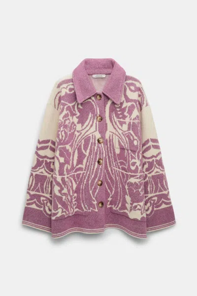 Dorothee Schumacher Floral Jacquard Jacket In Violet
