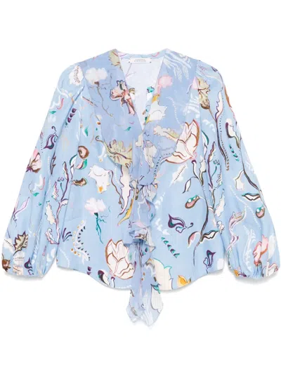 Dorothee Schumacher Floral Power Blouse In Blue