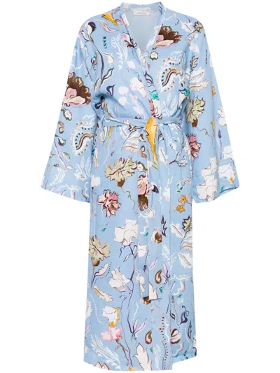 Dorothee Schumacher Floral Power Coat In 蓝色