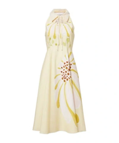 Floral Power Floral Cotton-blend Midi Dress In Neutral from Dorothee Schumacher