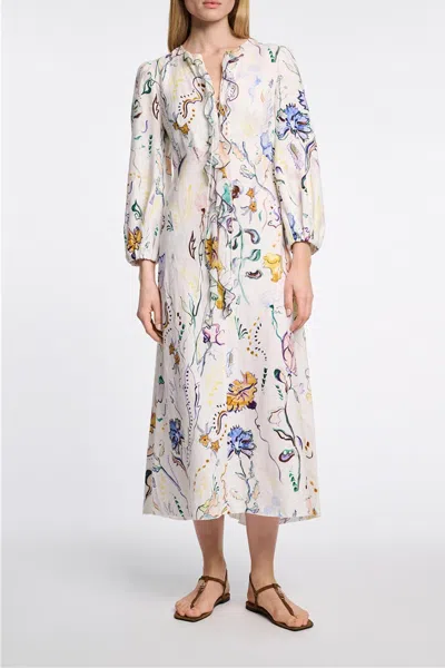 Dorothee Schumacher Floral Power Midi Dress In Purple