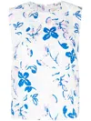 Dorothee Schumacher Floral-print Cut-out Sleeveless Blouse In White