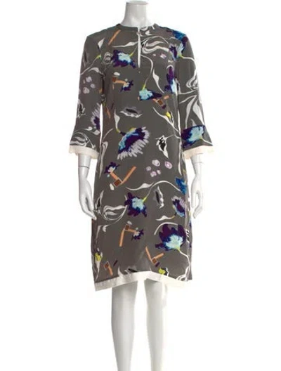 Pre-owned Dorothee Schumacher Floral Print Knee-length Dress In Multi