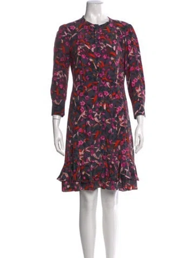 Pre-owned Dorothee Schumacher Floral Print Knee-length Dress In Purple