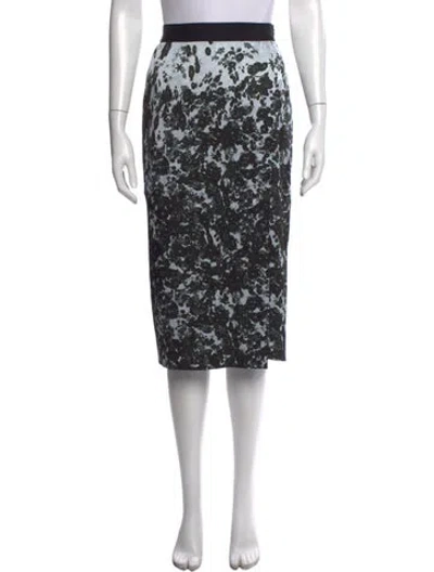 Pre-owned Dorothee Schumacher Floral Print Midi Length Skirt W/ Tags In Black