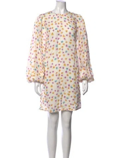 Pre-owned Dorothee Schumacher Floral Print Mini Dress In Neutral