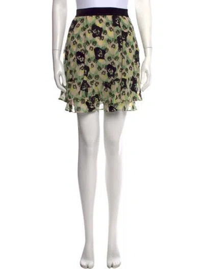 Pre-owned Dorothee Schumacher Floral Print Mini Skirt In Green