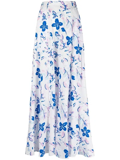 Dorothee Schumacher Floral-print Seersucker Maxi Skirt In Multi Colour