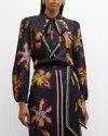 Dorothee Schumacher Printed Silk Twill Top In Flame All Over Print