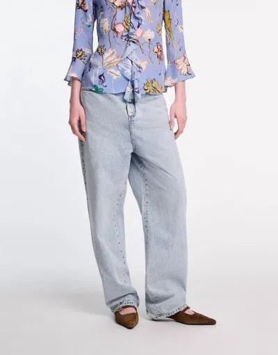 Dorothee Schumacher Floral Twist 3/4 Sleeve Blouse In Wicked Flower Blue In Multi