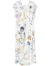 Dorothee Schumacher Floral Twist Midi Dress In White