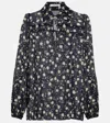 Dorothee Schumacher Micro Floral Print Gauze Blouse In Blue
