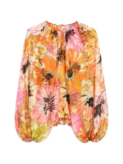Dorothee Schumacher Floral-print Pleated Blouse In Multi