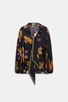 Dorothee Schumacher Printed Silk Twill Top In Black