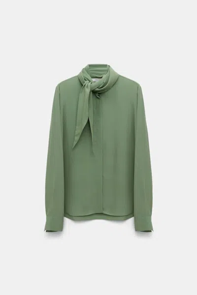 Dorothee Schumacher Tie-neck Blouse In Green