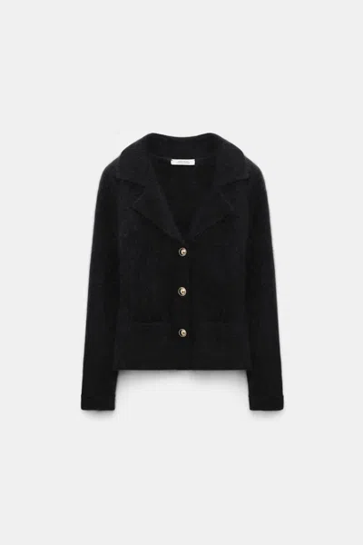 Dorothee Schumacher Fluffy Knit Blazer-style Cardigan In Black