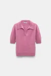 Dorothee Schumacher Fluffy Knit Top With Collar In Red