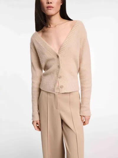 Dorothee Schumacher Fluffy Luxury Cardigan In Beige In Brown
