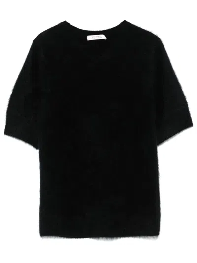 Dorothee Schumacher Fluffy Luxury Sweater In 黑色